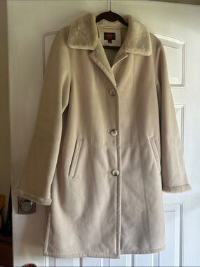 GALLERY FAUX SUEDE FLEESE LINED WARM WINTER SPORT COAT SZ S